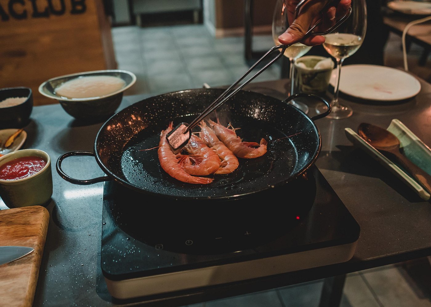 Paella vin sans fond Barcelone