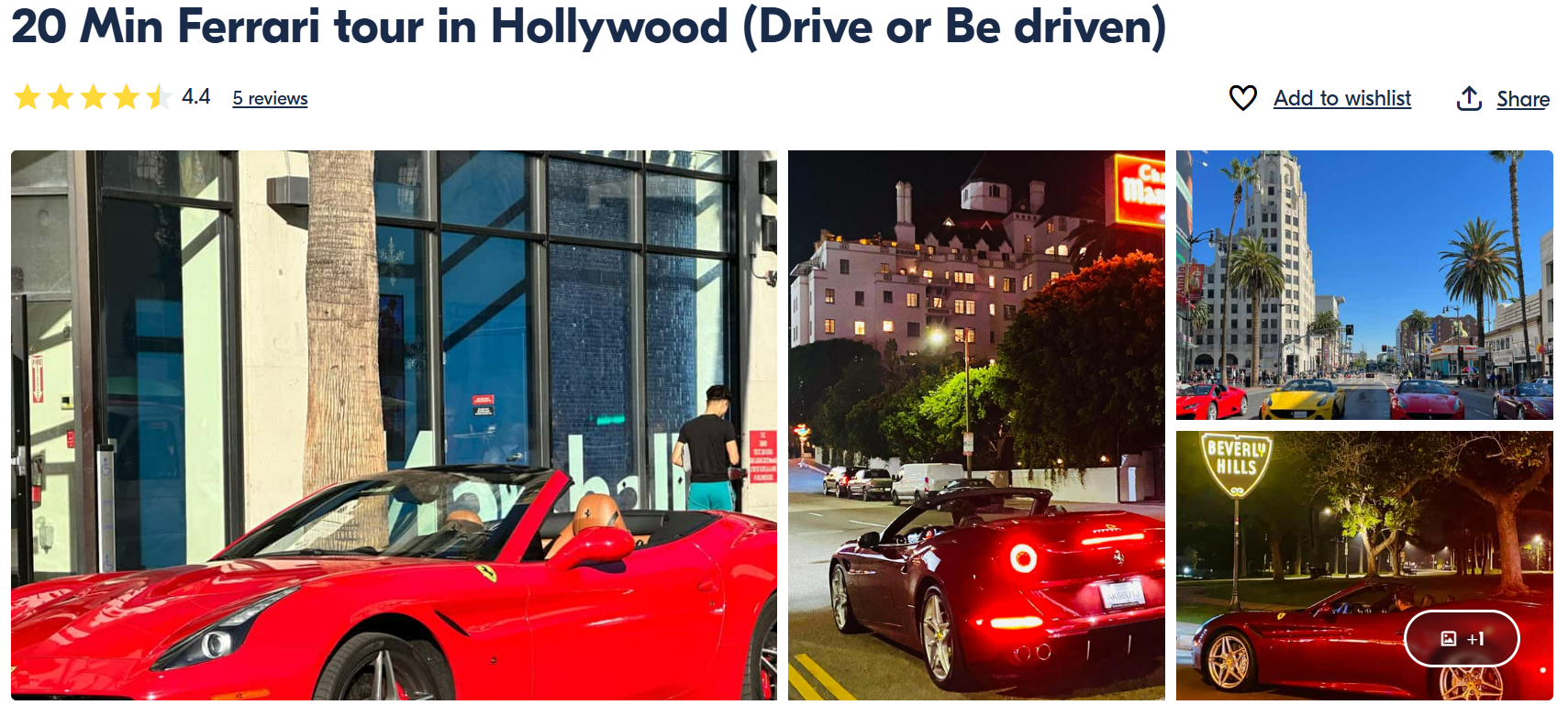 Offre Ferrari Hollywood GetYourGuide