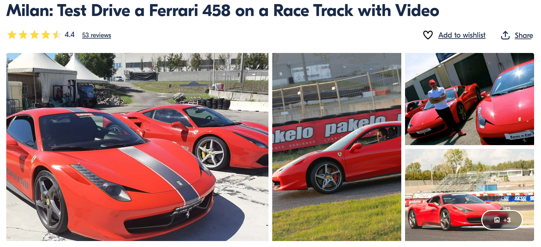 Offre Ferrari GetYourGuide Milan